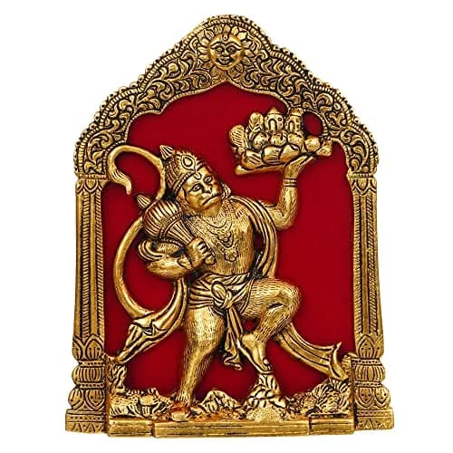 JaipurCrafts Lord Hanuman Idol Statue 21.59 cm (8.5 Inches) Gold | Spiritual Home & Office Decor thumbnail 2