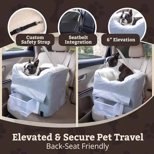 Snoozer Pet Products Lookout 2 Dog Car Seat Small | Stone Diamond, Foam & Wool-Like Fabric thumbnail 4