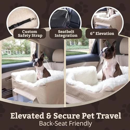 Snoozer Pet Products Lookout 2 Dog Car Seat, Birch Diamond, Medium | Elevated Travel Safety & Comfort thumbnail 4