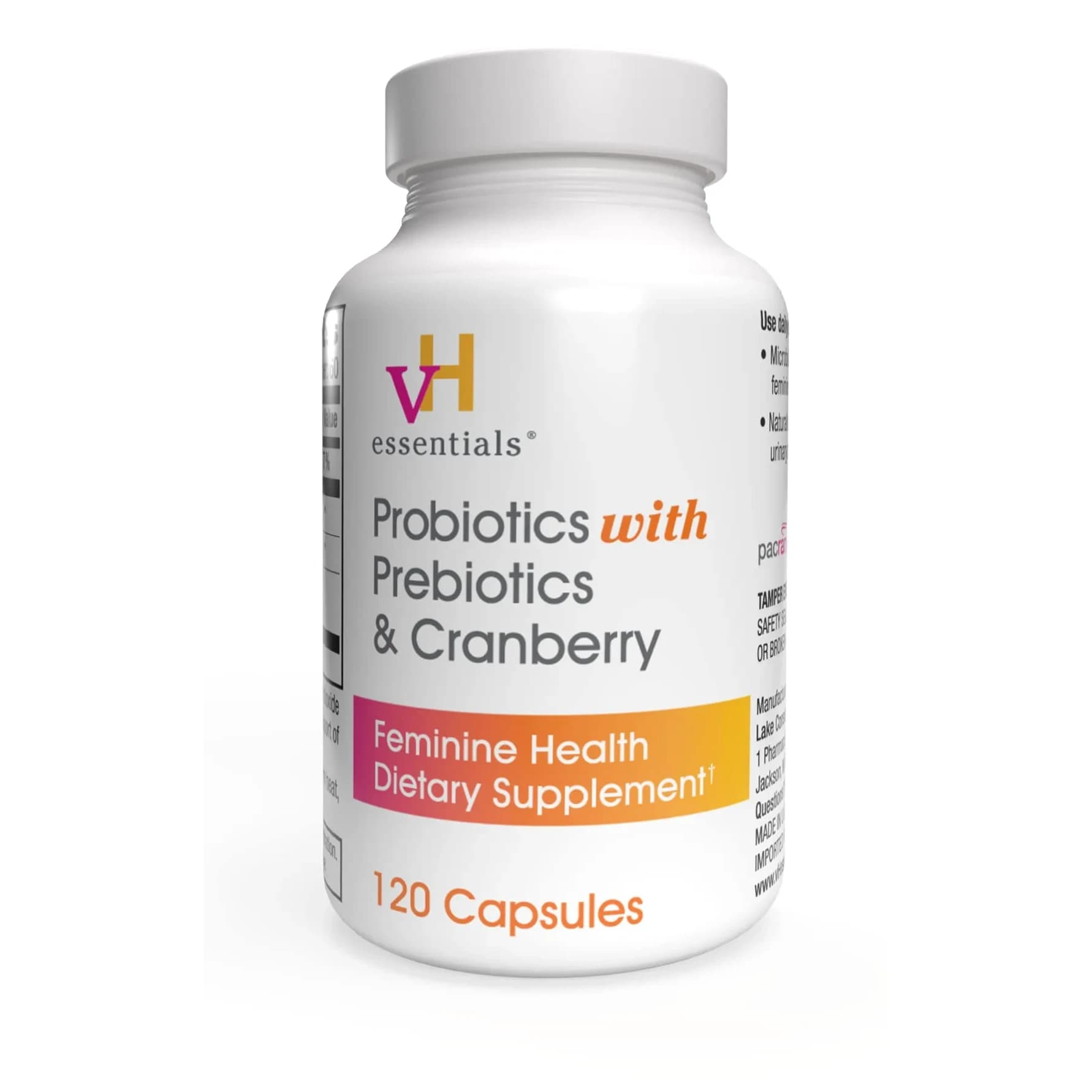 vH essentials Probiotics for Women with Prebiotics and Cranberry 120 Count | Supports Feminine & Urinary Tract Health — Cranberry