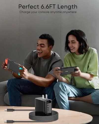 MENEEA 65W Fast Charger for Steam Deck & Nintendo Switch 2 | PD3.0 Foldable AC Adapter with 6.6FT Cable thumbnail 7