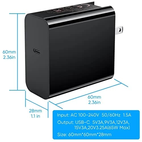 MENEEA 65W Fast Charger for Steam Deck & Nintendo Switch 2 | PD3.0 Foldable AC Adapter with 6.6FT Cable thumbnail 8