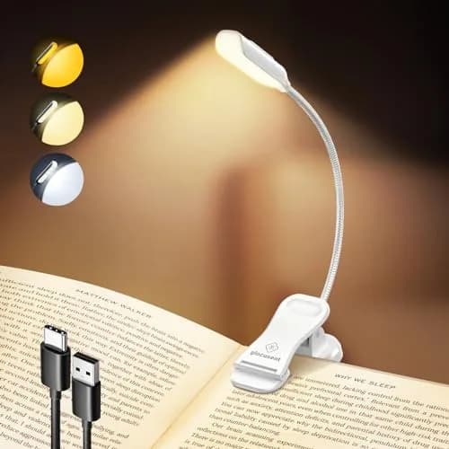 Glocusent Willow Book Light 45g (1.4oz) | 3 Colors, 3 Brightness, USB-C Rechargeable, 80hr Runtime thumbnail 1