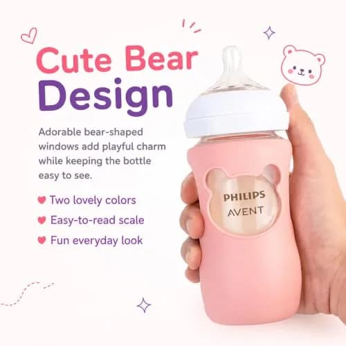 Aelop Natural 8oz Baby Bottle Sleeves (2-Pack, Pink & Purple) | Protects Philips Avent Glass Bottles thumbnail 7
