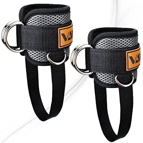 VAIIO Ankle Straps for Cable Machines, Adjustable Comfort Fit Neoprene & Nylon Pair | Heavy Duty D-Ring Workout Cuffs thumbnail 1