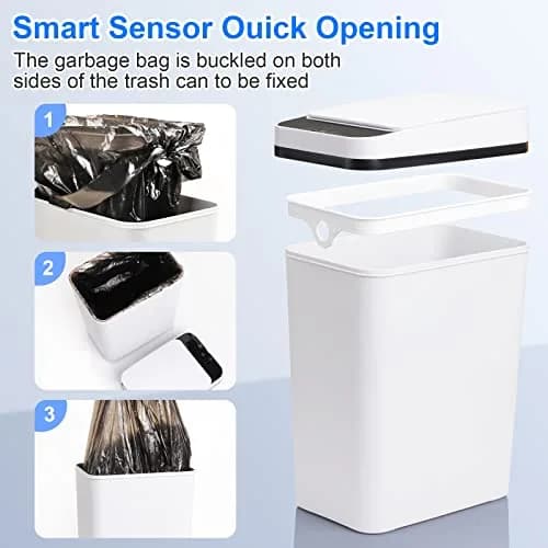 Anborry Smart Touchless Trash Can 3.8L (2.2 Gallon) | Motion Sensor Automatic Lid for Small Spaces thumbnail 6