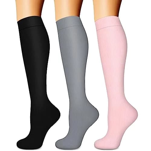 BLUEENJOY Compression Socks for Women & Men (3 Pairs, Large-X-Large) | 15-20 mmHg Graduated Support for Circulation & Recovery thumbnail 1