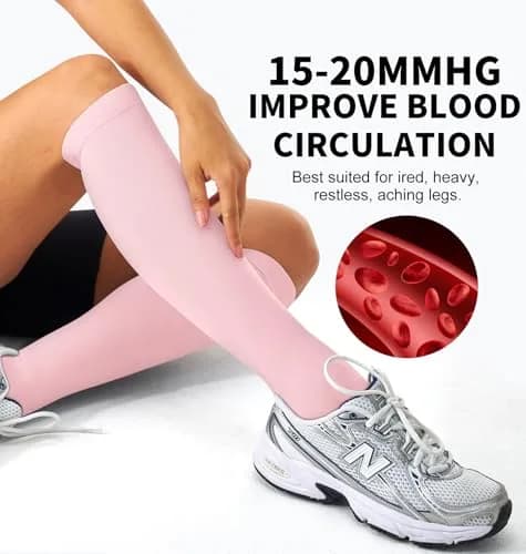 BLUEENJOY Compression Socks for Women & Men (3 Pairs, Large-X-Large) | 15-20 mmHg Graduated Support for Circulation & Recovery thumbnail 4