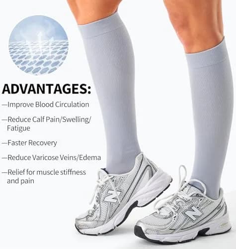 BLUEENJOY Compression Socks for Women & Men (3 Pairs, Large-X-Large) | 15-20 mmHg Graduated Support for Circulation & Recovery thumbnail 6