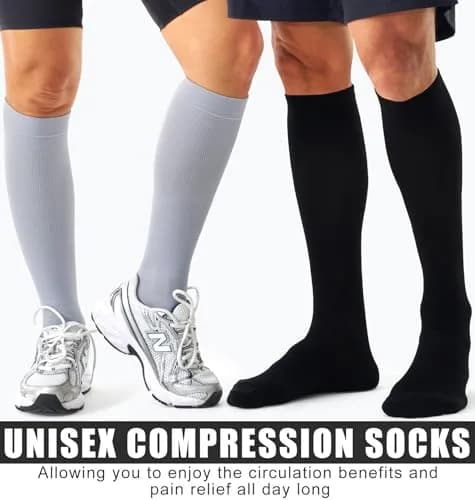 BLUEENJOY Compression Socks for Women & Men (3 Pairs, Large-X-Large) | 15-20 mmHg Graduated Support for Circulation & Recovery thumbnail 2