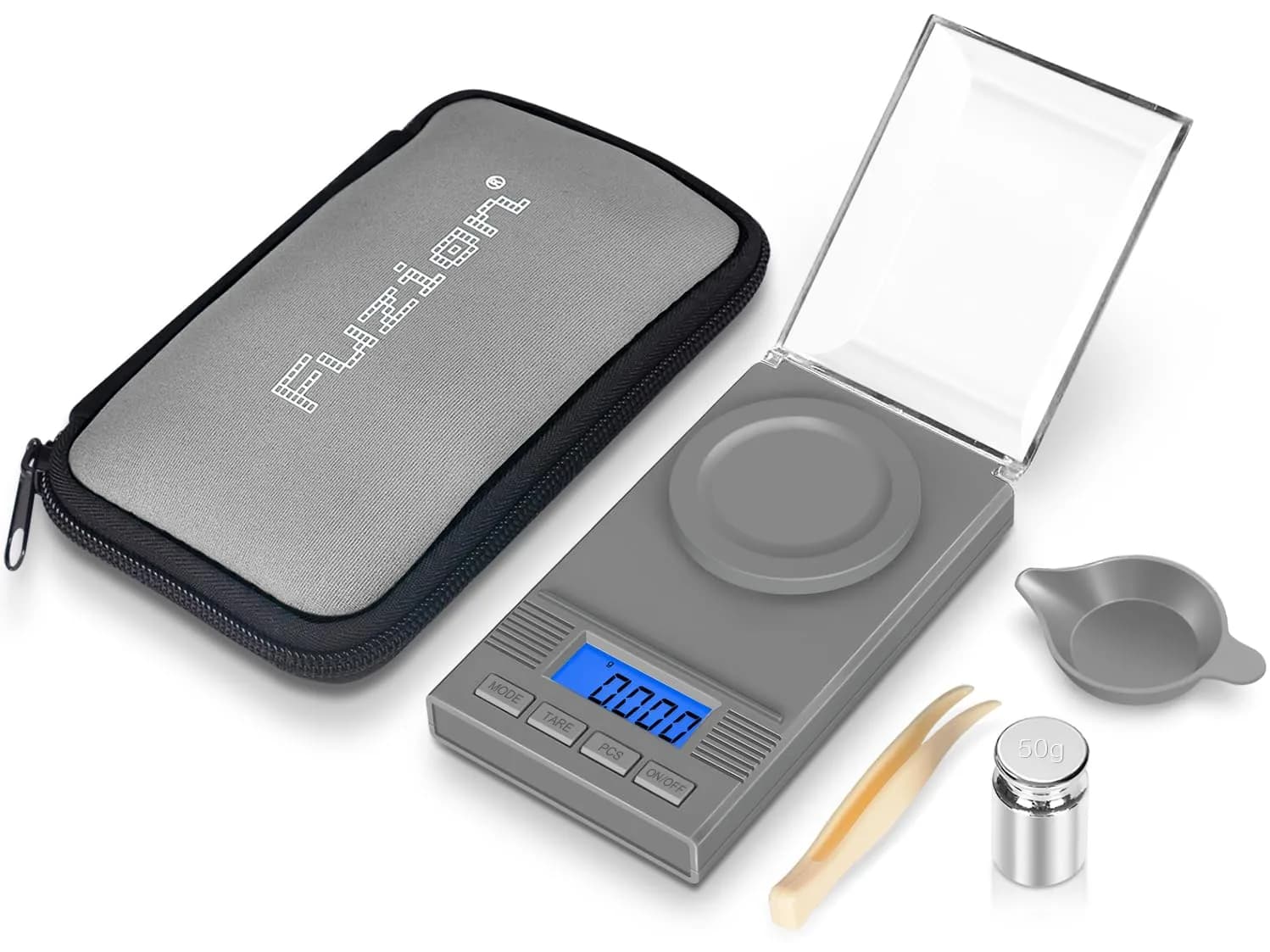 Fuzion Digital Milligram Scale 50g/0.001g, 6-in-1 Kit with Carry Bag | High Precision Weighing Machine