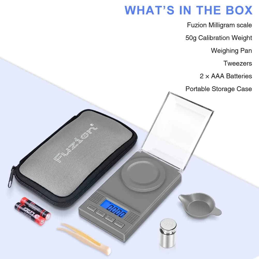 Fuzion Digital Milligram Scale 50g/0.001g, 6-in-1 Kit with Carry Bag | High Precision Weighing Machine - view 7