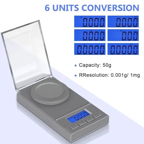 Fuzion Digital Milligram Scale 50g/0.001g, 6-in-1 Kit with Carry Bag | High Precision Weighing Machine thumbnail 2