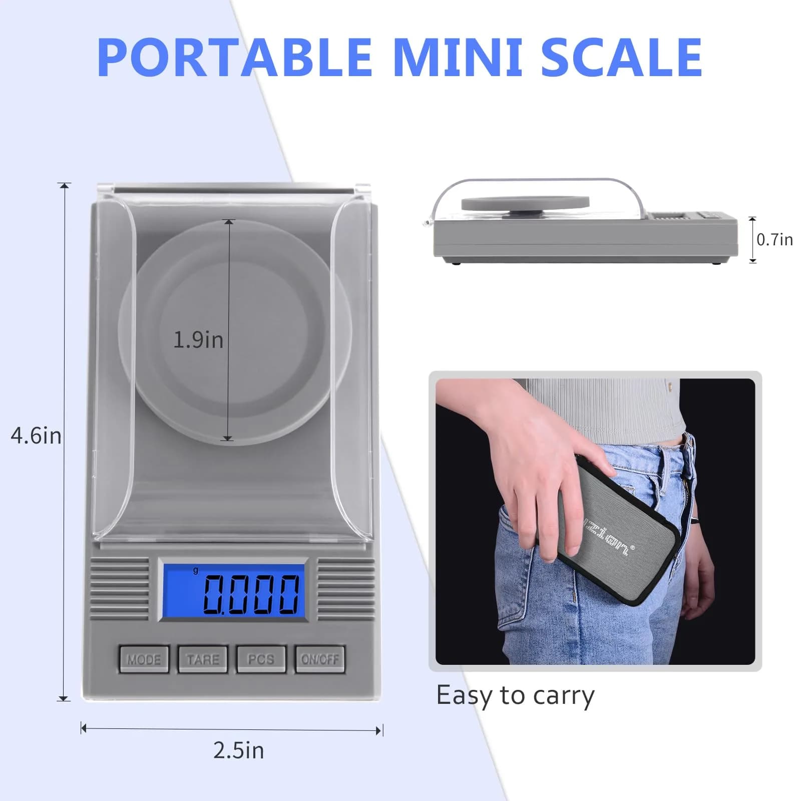 Fuzion Digital Milligram Scale 50g/0.001g, 6-in-1 Kit with Carry Bag | High Precision Weighing Machine - view 3
