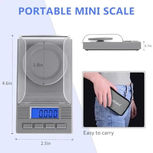 Fuzion Digital Milligram Scale 50g/0.001g, 6-in-1 Kit with Carry Bag | High Precision Weighing Machine thumbnail 3