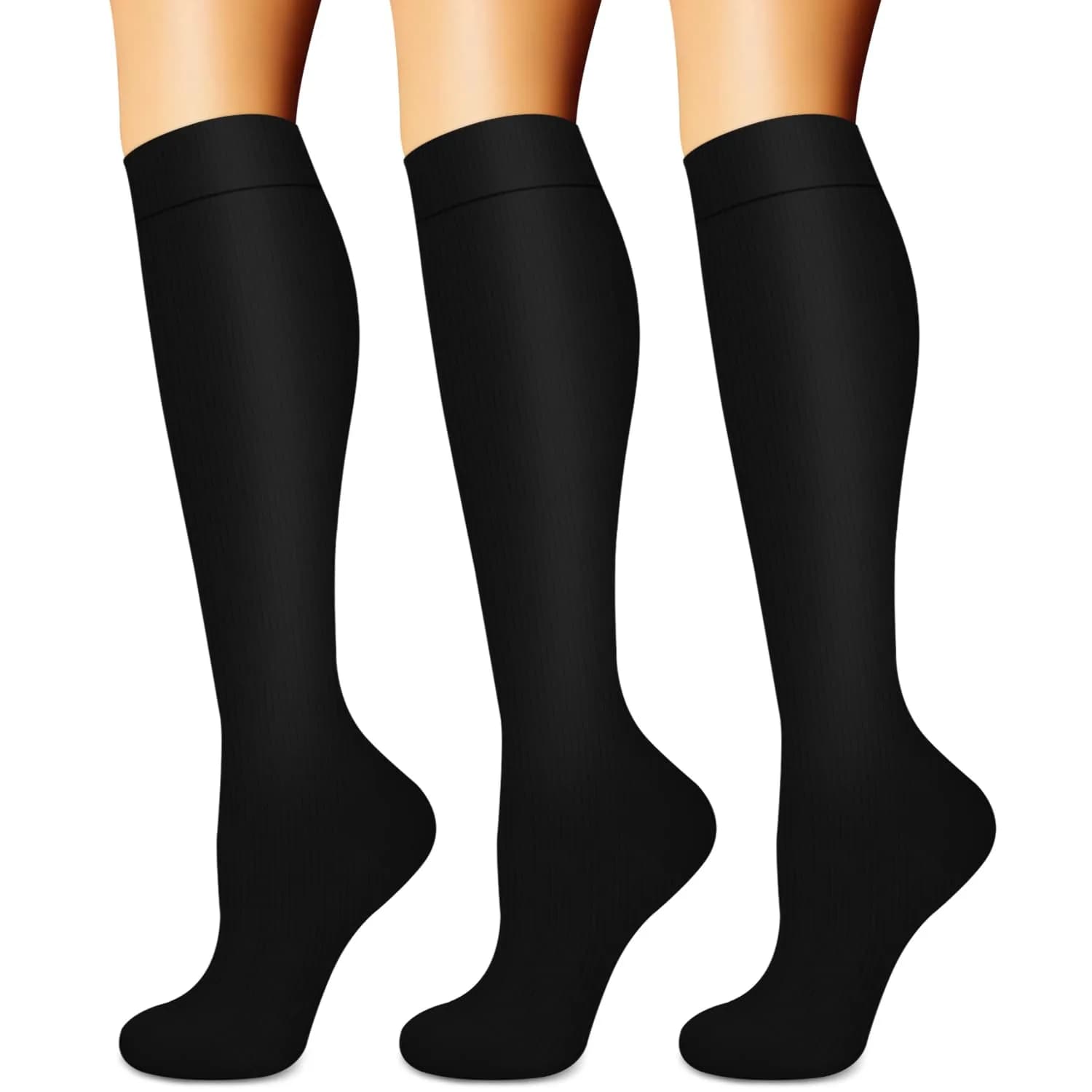 BLUEENJOY Compression Socks for Women & Men (3 Pairs) | Support for Running, Recovery & Flight (100-120 chars) thumbnail 1