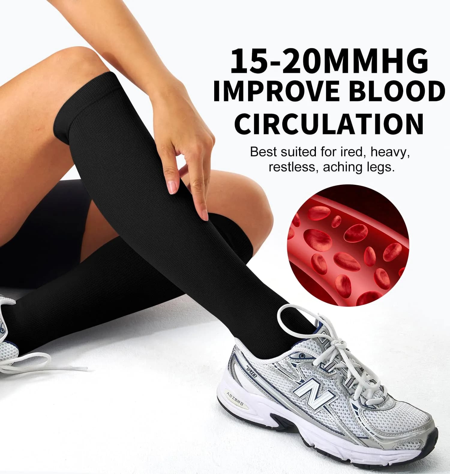 BLUEENJOY Compression Socks for Women & Men (3 Pairs) | Support for Running, Recovery & Flight (100-120 chars) thumbnail 4