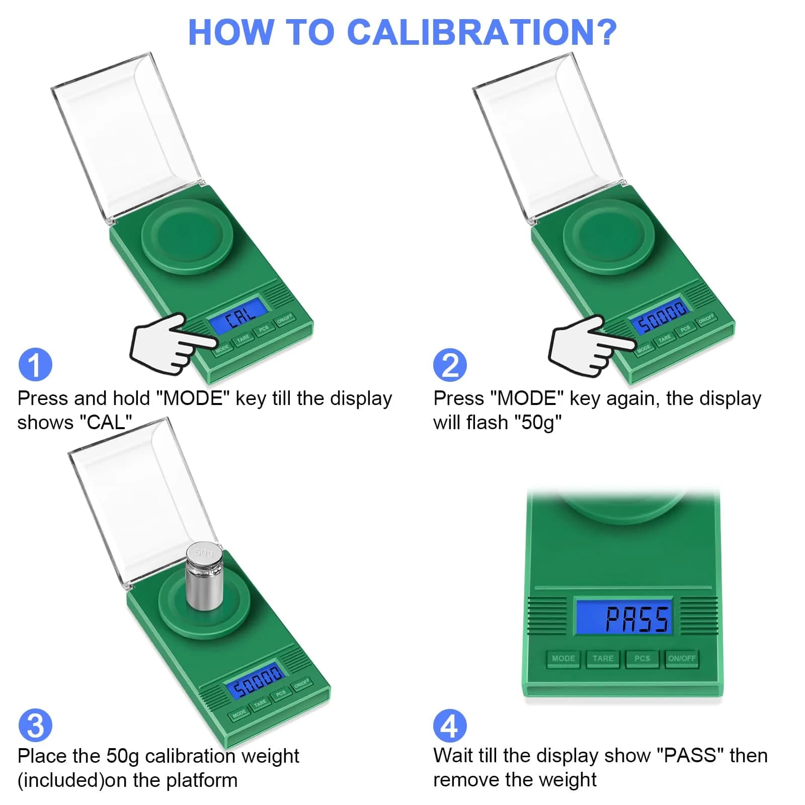Fuzion Digital Milligram Scale 50g (0.001g) | Green 6-in-1 Kit with Calibration Weight & Carry Bag - view 6
