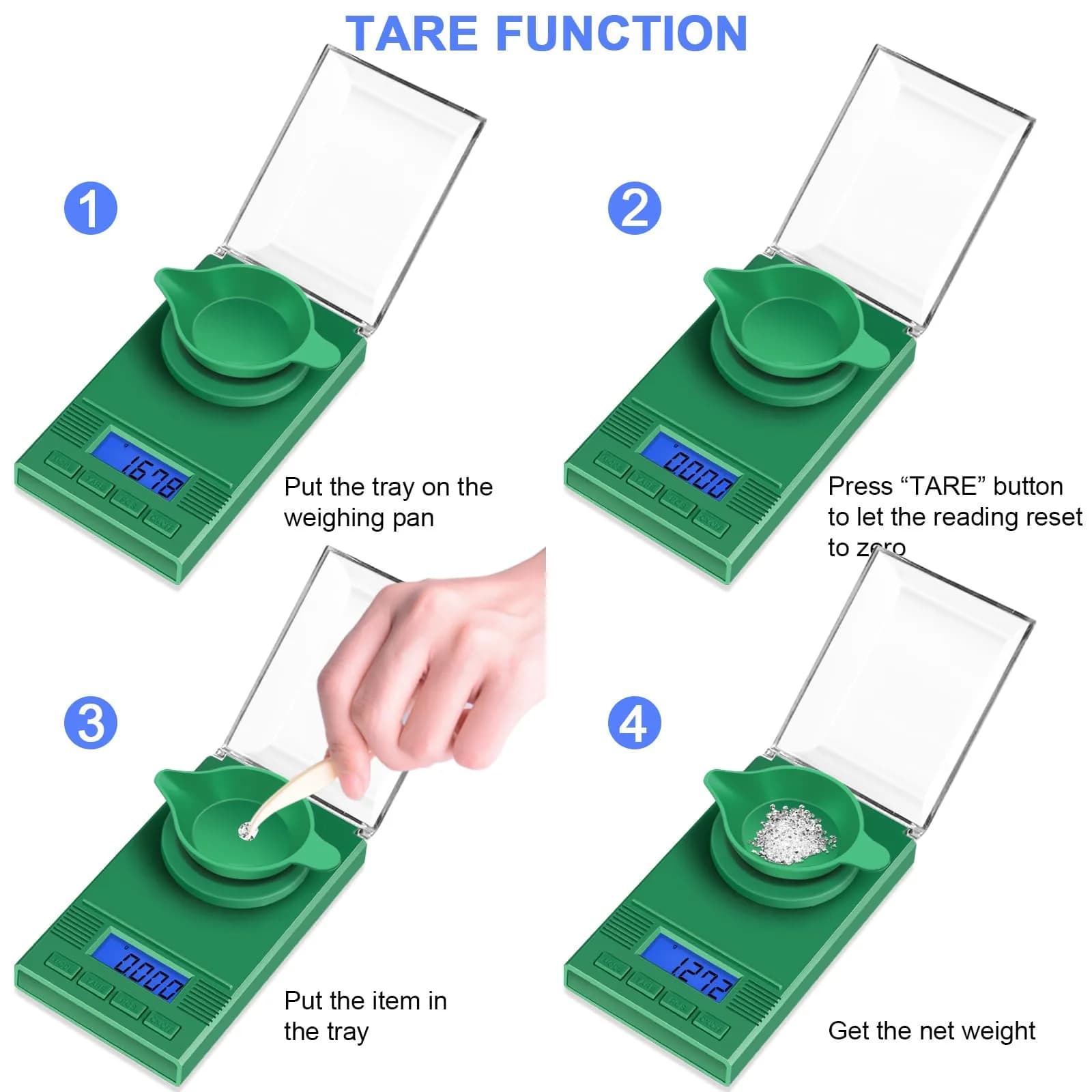 Fuzion Digital Milligram Scale 50g (0.001g) | Green 6-in-1 Kit with Calibration Weight & Carry Bag - view 4