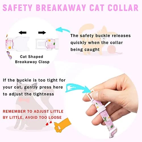 JXFUKAL Airtag Cat Collar with Breakaway Buckle, Silicone AirTag Holder, Bell & Flower Charm for Cats & Small Dogs (Purple, 7.1"-11.8") thumbnail 5