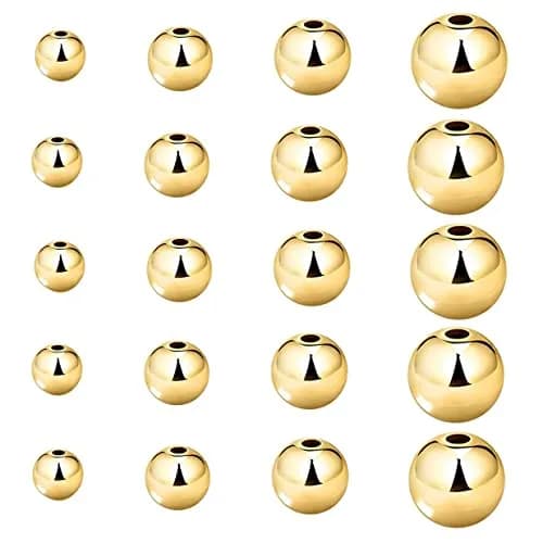 WOCRAFT Gold Beads 200 pcs | Tarnish-Resistant Brass Spacer Beads for DIY Jewelry (3/4/5/6MM-Gold) thumbnail 1