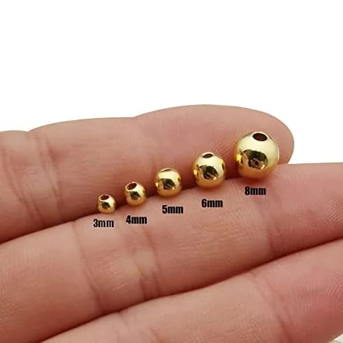 WOCRAFT Gold Beads 200 pcs | Tarnish-Resistant Brass Spacer Beads for DIY Jewelry (3/4/5/6MM-Gold) thumbnail 4