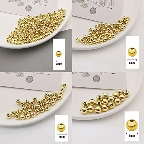 WOCRAFT Gold Beads 200 pcs | Tarnish-Resistant Brass Spacer Beads for DIY Jewelry (3/4/5/6MM-Gold) thumbnail 5