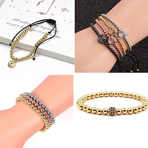 WOCRAFT Gold Beads 200 pcs | Tarnish-Resistant Brass Spacer Beads for DIY Jewelry (3/4/5/6MM-Gold) thumbnail 6