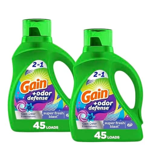 Gain Odor Defense Liquid Laundry Detergent Super Fresh Blast 1.62 L (130 fl oz) | Eliminates Tough Odors thumbnail 1