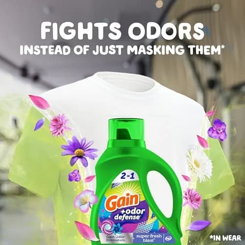 Gain Odor Defense Liquid Laundry Detergent Super Fresh Blast 1.62 L (130 fl oz) | Eliminates Tough Odors thumbnail 3
