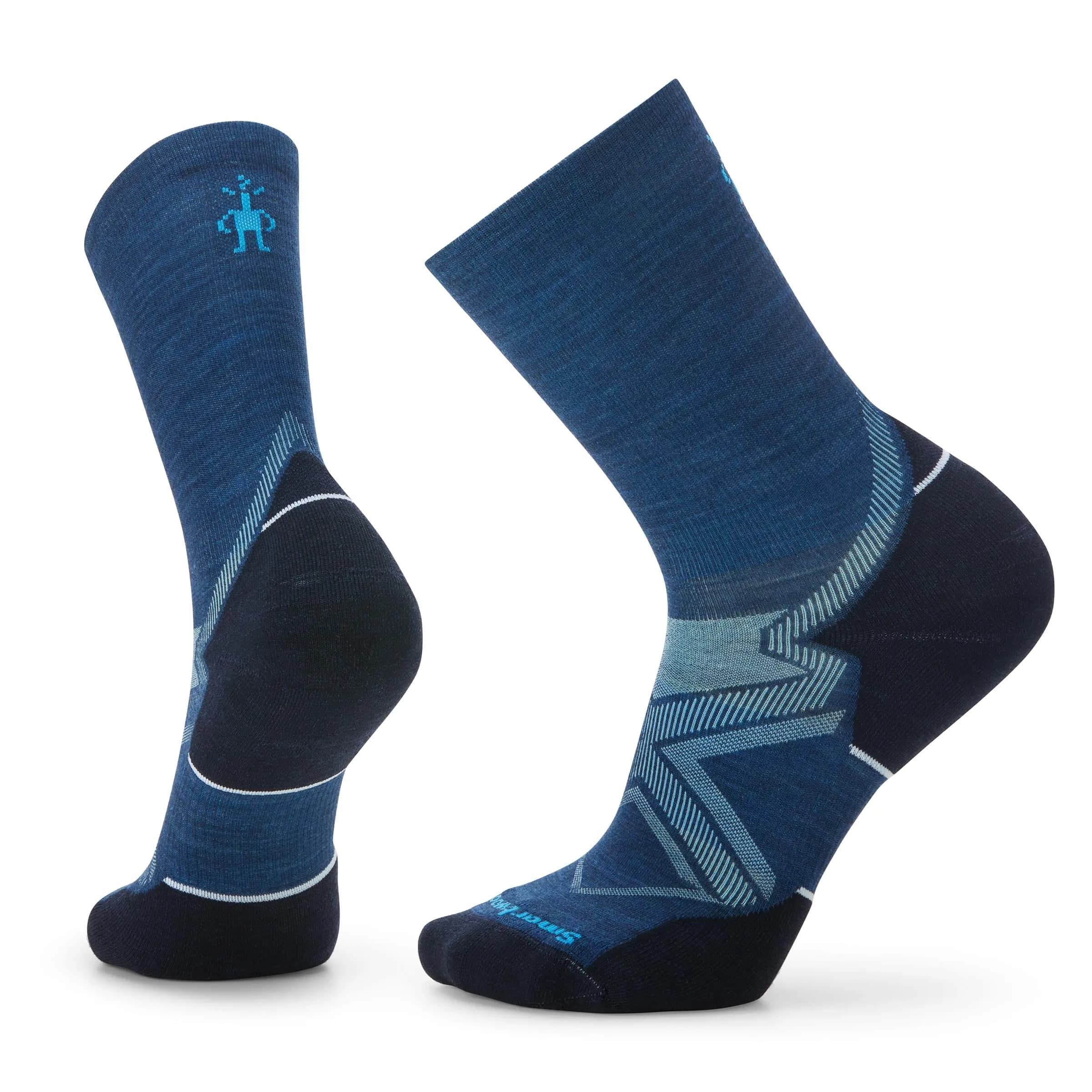 Smartwool Men's Run Cold Weather Targeted Cushion Crew Alpine Blue M | Advanced Durability & Breathability
