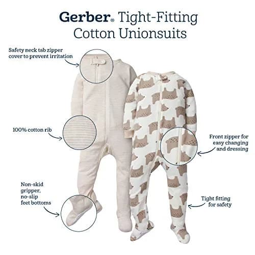 Gerber Baby Girls Woodland Floral Purple Footed Pajamas 3T (2-Pack) | Snug-Fit Cotton Sleepwear thumbnail 4