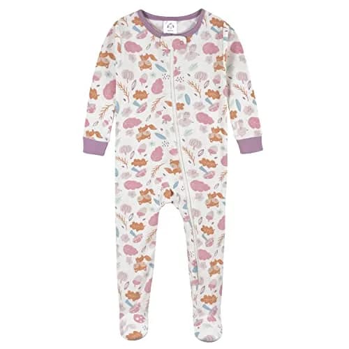 Gerber Baby Girls Woodland Floral Purple Footed Pajamas 3T (2-Pack) | Snug-Fit Cotton Sleepwear thumbnail 2