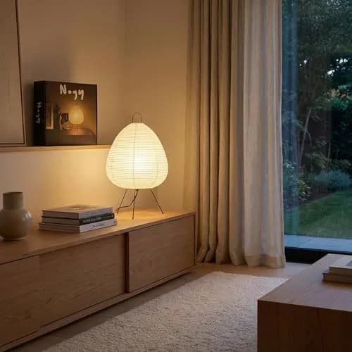 Nogy Akari Rice Paper Lamp • Dimmable Japanese Paper Lantern Light • 28cm (11") x 40cm (18") thumbnail 6