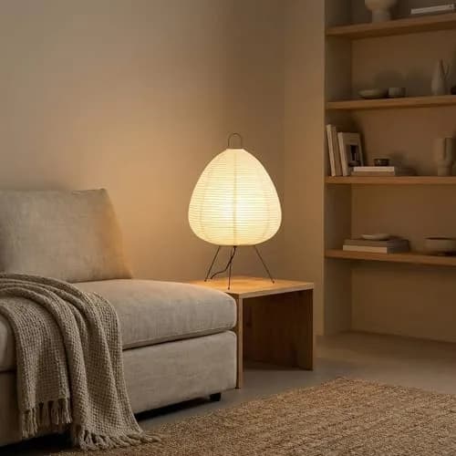 Nogy Akari Rice Paper Lamp • Dimmable Japanese Paper Lantern Light • 28cm (11") x 40cm (18") thumbnail 7