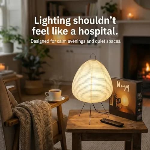 Nogy Akari Rice Paper Lamp • Dimmable Japanese Paper Lantern Light • 28cm (11") x 40cm (18") thumbnail 3