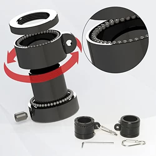 NELXINJO 5ft Black Stainless Steel Flag Pole Kit with Bracket | Anti-Wrap Spinning Design thumbnail 2