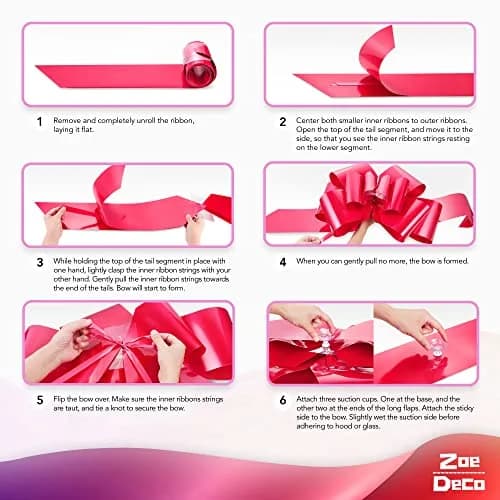 Zoe Deco Giant Car Bow 23 Inch (58.42 cm) Rainbow | Birthday, Wedding, Appliance Decor thumbnail 6