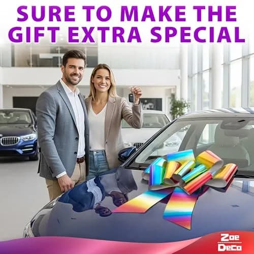 Zoe Deco Giant Car Bow 23 Inch (58.42 cm) Rainbow | Birthday, Wedding, Appliance Decor thumbnail 2