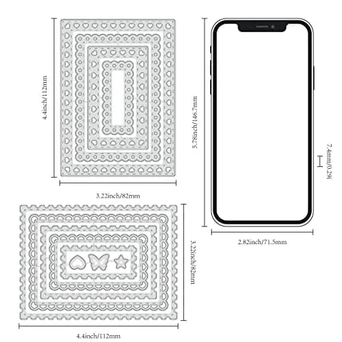 INFUNLY Rectangle Frame Cutting Dies Set 12Pcs | Layered Stencils for Card Making & Scrapbooking thumbnail 2