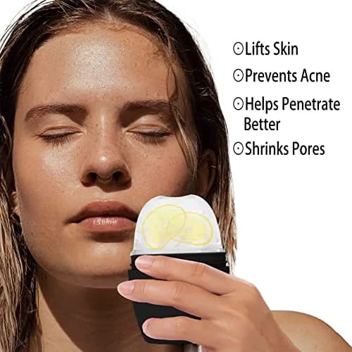 Evmliy Silicone Ice Roller Facial Massager 1Pack (Black) | Rejuvenates Skin, Reduces Puffiness thumbnail 6