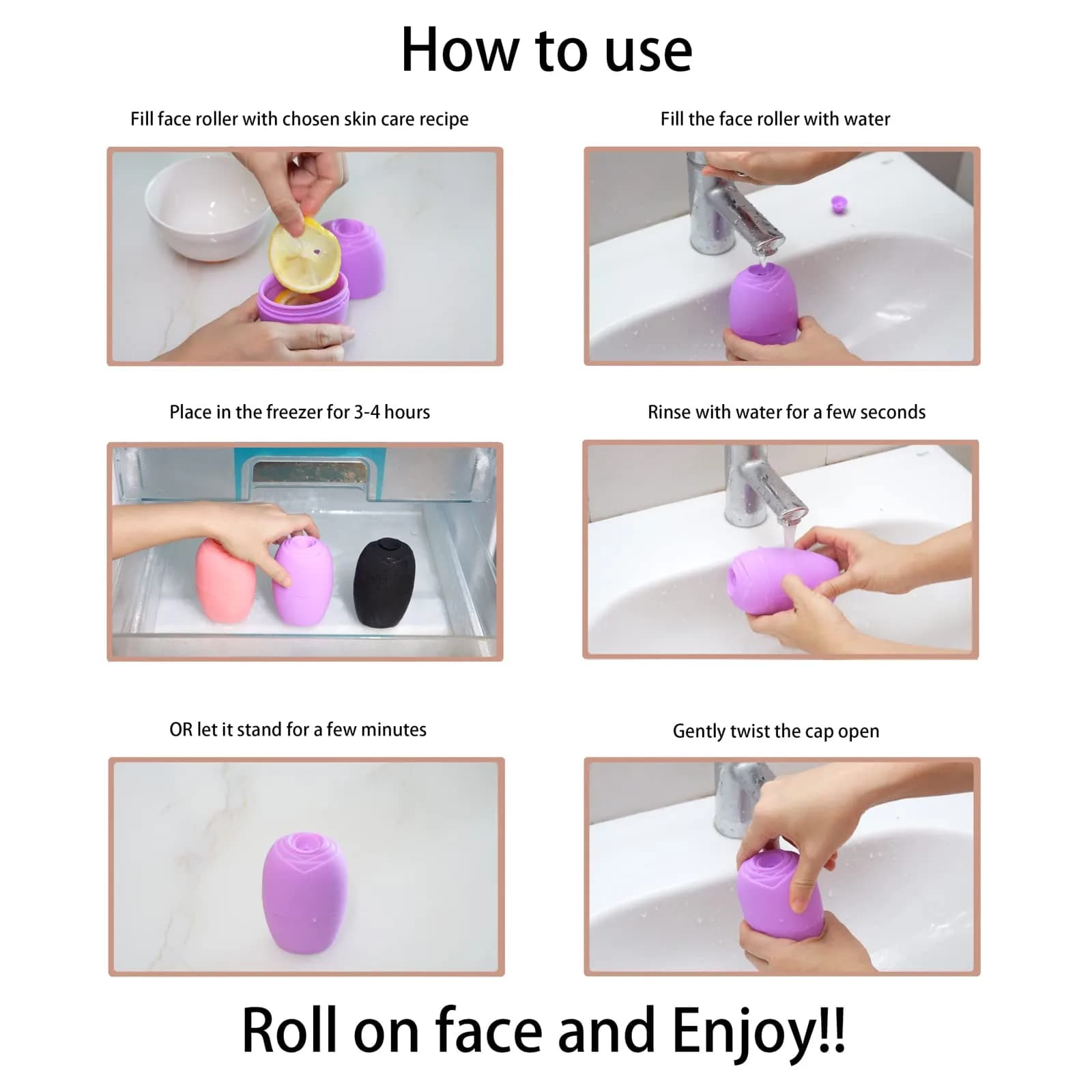 Evmliy Silicone Ice Roller Facial Massager 1Pack (Black) | Rejuvenates Skin, Reduces Puffiness - view 3