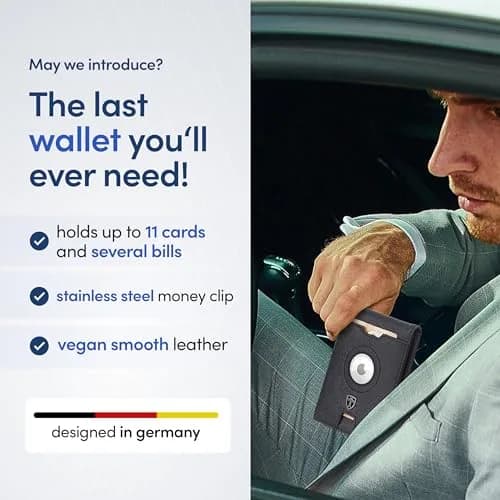 TRAVANDO Money Clip Wallet with AirTag Pocket - RFID Protected Leather Wallet for Men for 11 Cards thumbnail 3