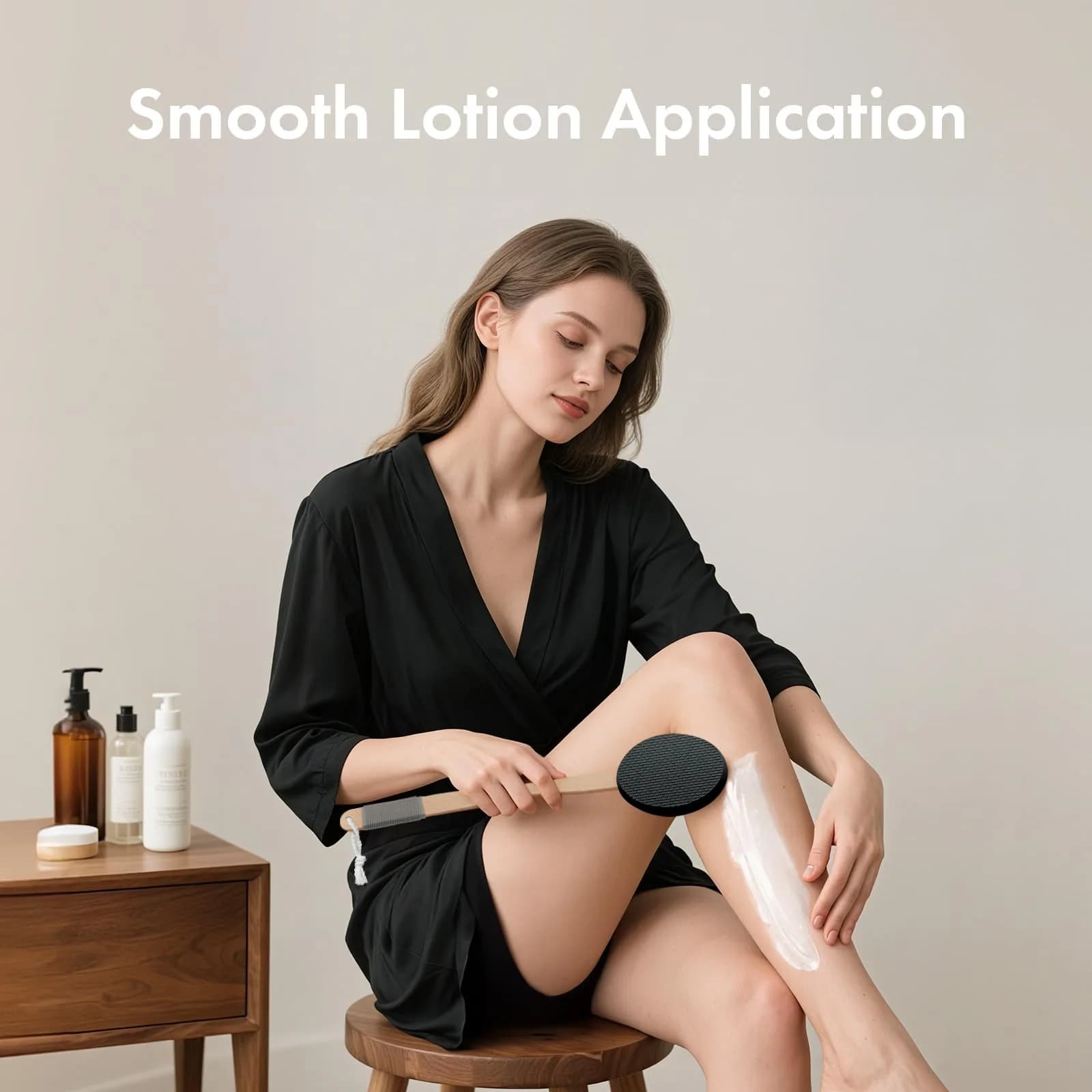 AmazerBath Lotion Applicator for Back & Feet 4 Replacement Pads | 41 cm (16.18") Curved Handle - view 7