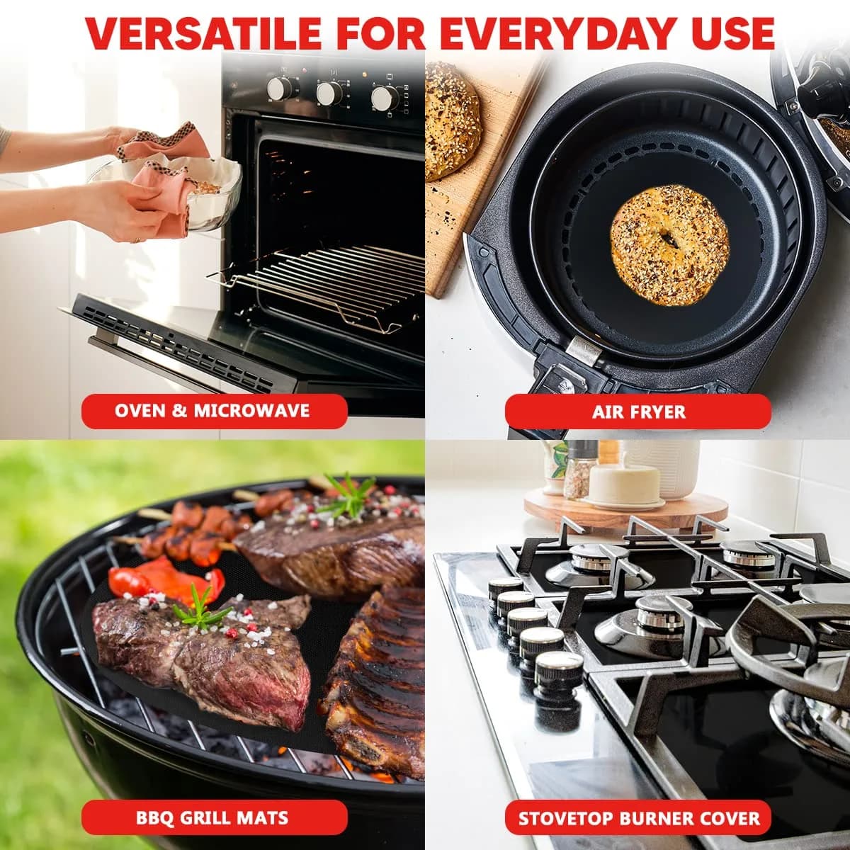 ThreadNanny Black Teflon Oven & Grill Liner Roll (17" x 75") | Custom Cut to Size, BPA & PFOA Free - view 5
