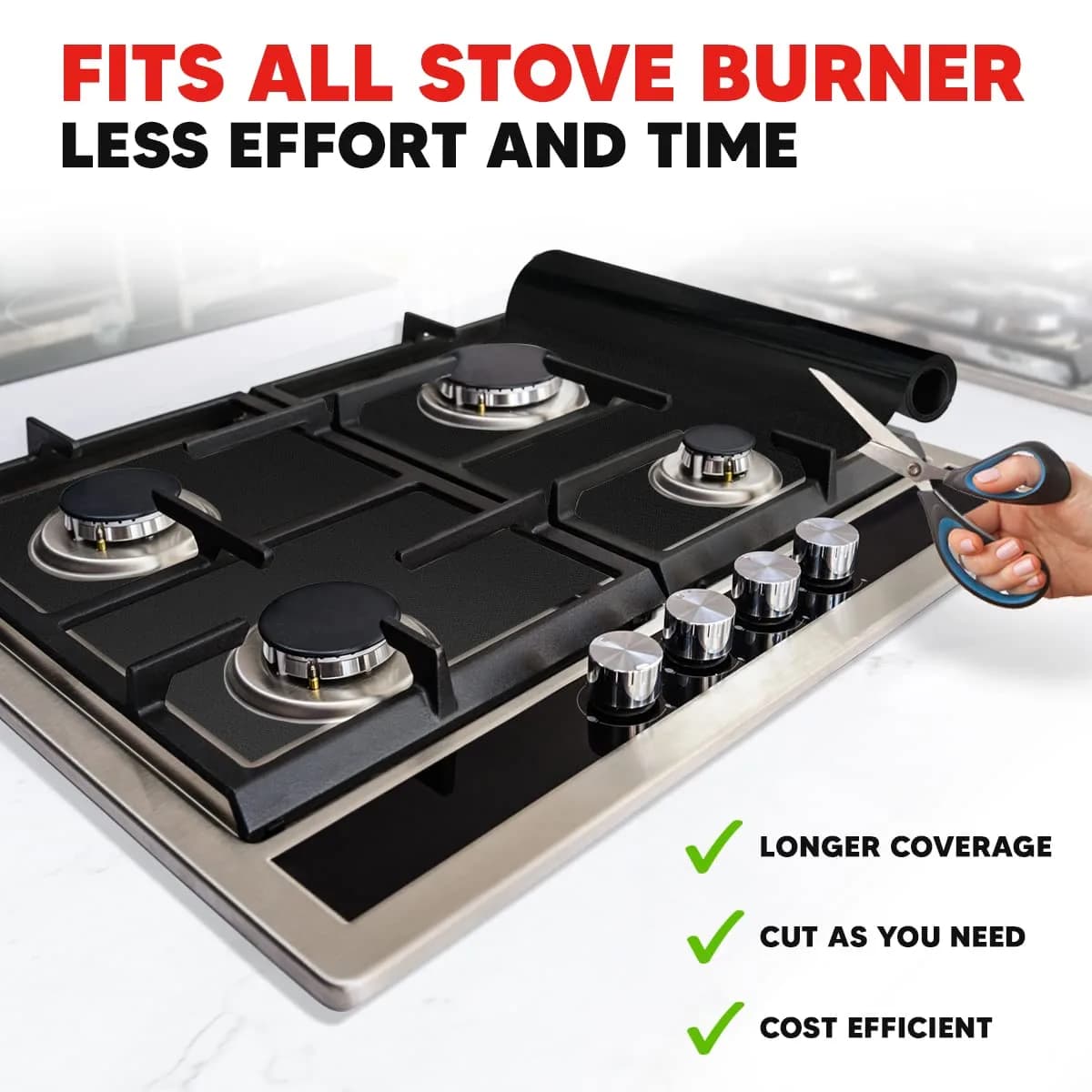 ThreadNanny Black Teflon Oven & Grill Liner Roll (17" x 75") | Custom Cut to Size, BPA & PFOA Free - view 7