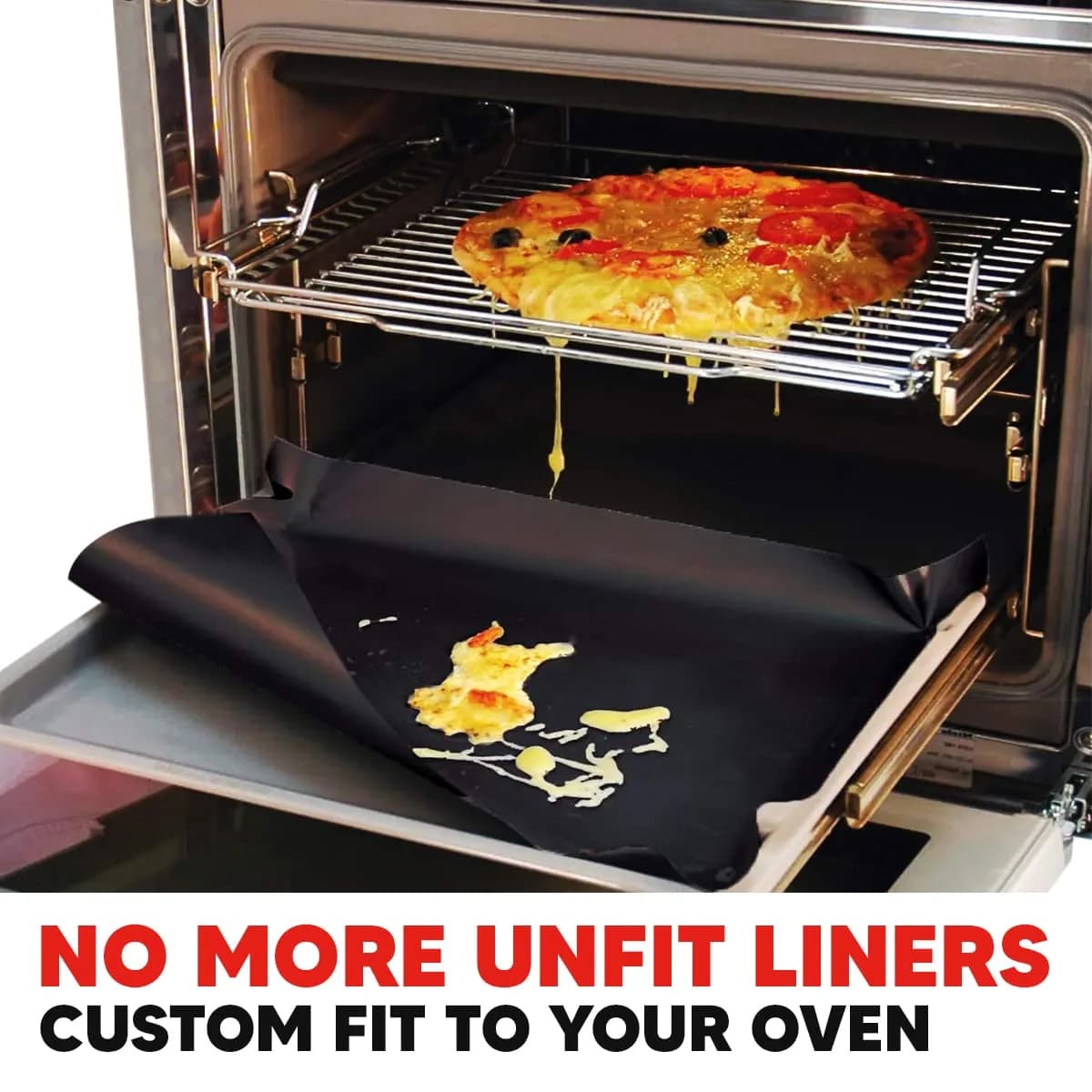 ThreadNanny Black Teflon Oven & Grill Liner Roll (17" x 75") | Custom Cut to Size, BPA & PFOA Free - view 2