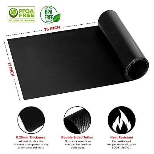 ThreadNanny Teflon Oven Liner Roll 25cm (10") x 190cm (75") | Cut-to-Size Non-Stick Mat for Ovens, Grills, Stovetops thumbnail 3