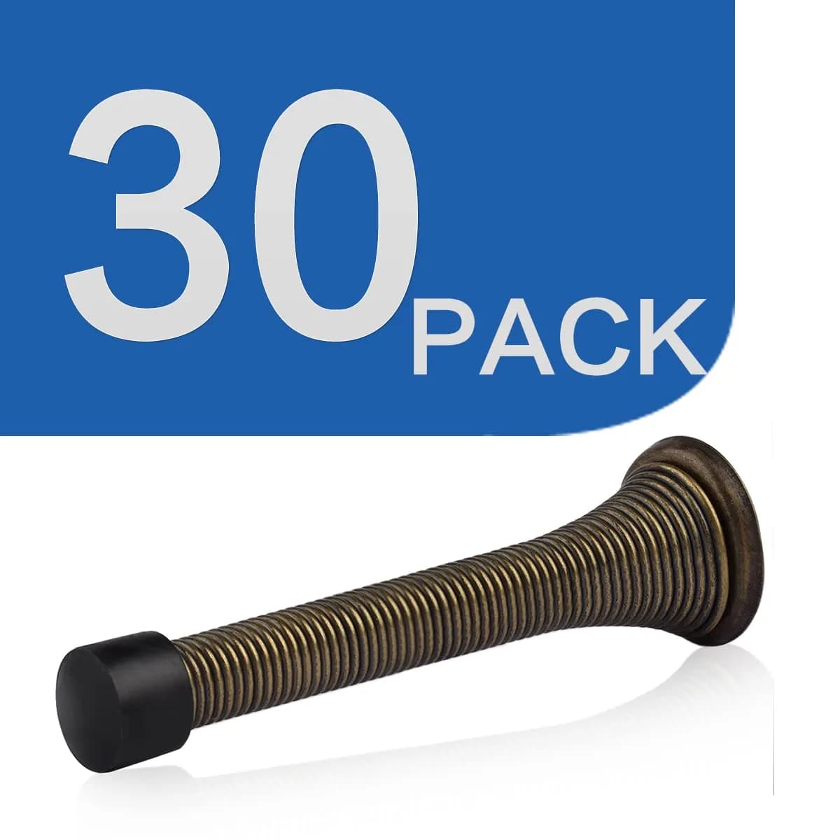 HOMOTEK Spring Door Stopper with Rubber Bumper 30 Pack Antique Brass | Durable Wall Protection thumbnail 6