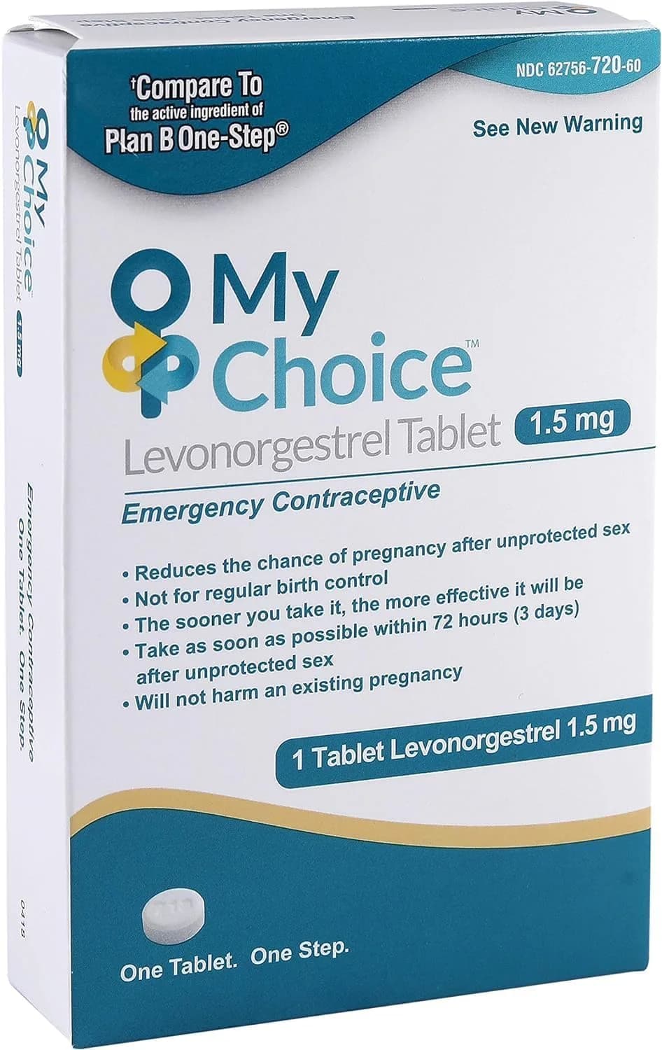 Ohm My Choice Emergency Contraceptive Pill, Levonorgestrel 1.5mg | Backup for Women in India — White